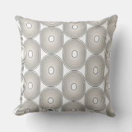 Black and Grey Circle Geometric Throw Pillow Buitenkussen