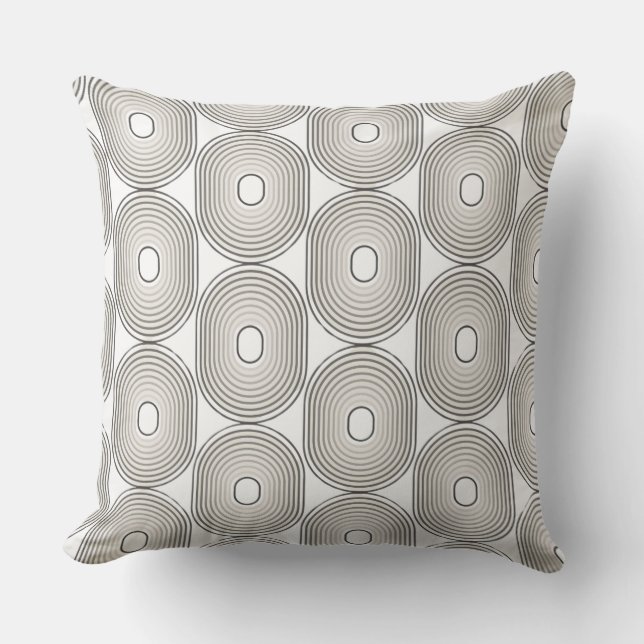 Black and Grey Circle Geometric Throw Pillow Buitenkussen (Voorkant)
