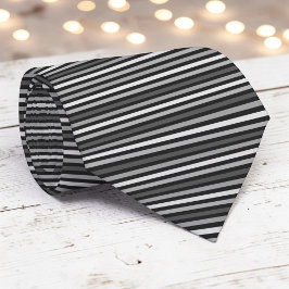 Black and Grey Color Stripes Necktie Stropdas