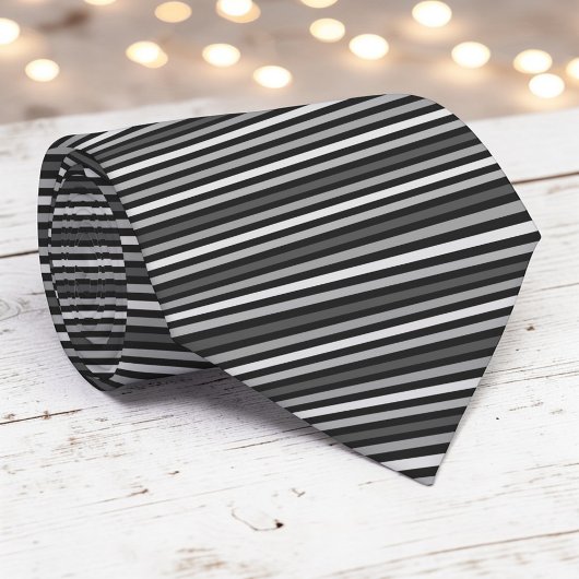 Black and Grey Color Stripes Necktie Stropdas