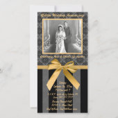 Black and Grey Damask Golden Jubileum Kaart (Voorkant)