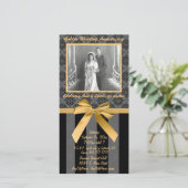 Black and Grey Damask Golden Jubileum Kaart (Staand voorkant)