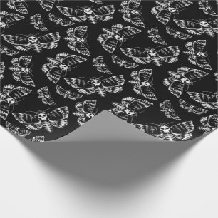 Black and Grey Deaths Head Hawk Moth Skull Gothic Cadeaupapier
