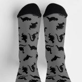 Black and Grey Dinosaur Silhouette Sokken (Top)