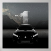 Black and Grey Futuristic Best Car Poster (Voorkant)