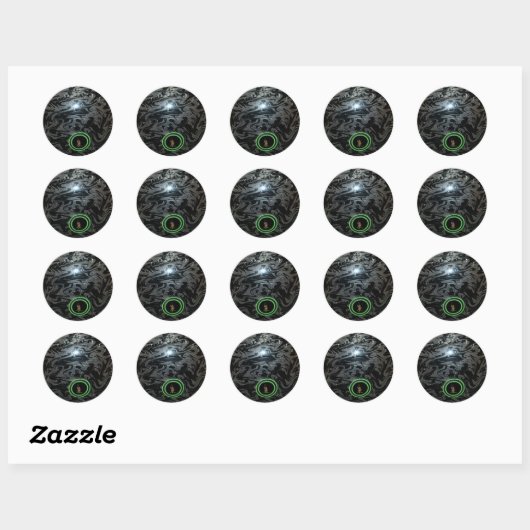 Black and Grey Lawn Bowl, ronde Stickers (Vel)