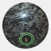 Black and Grey Lawn Bowl, ronde Stickers (Voorkant)