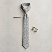 Black and Grey Modern Geometric Wavy Curved Lines Stropdas