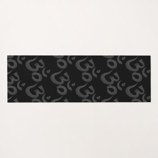Black and Grey Om Yoga Mat (Achterkant (horizontaal))