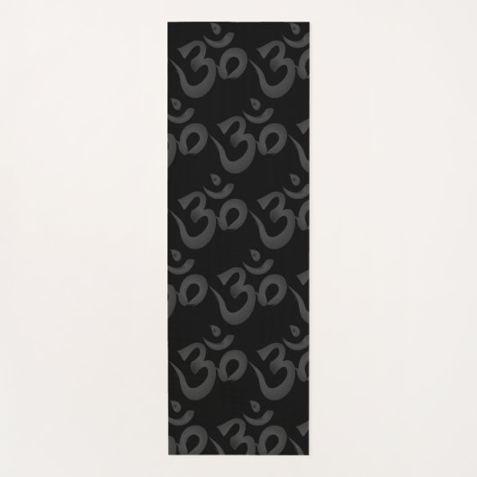 Black and Grey Om Yoga Mat (Voorkant)