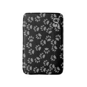 Black and Grey Paw Print Pattern Bath Mat (Voorkant Verticaal)
