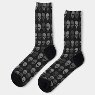 Black and Grey Punisher Skull Crew Socks Sokken