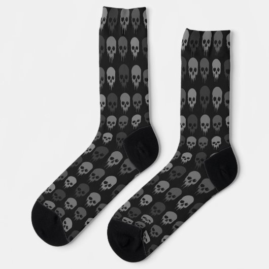 Black and Grey Punisher Skull Crew Socks Sokken (Links)