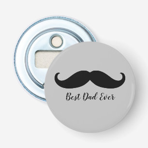 Black and Grey Silver Mustache Button Flesopener