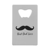 Black and Grey Silver Mustache Creditkaart Flessenopener (Voorkant)