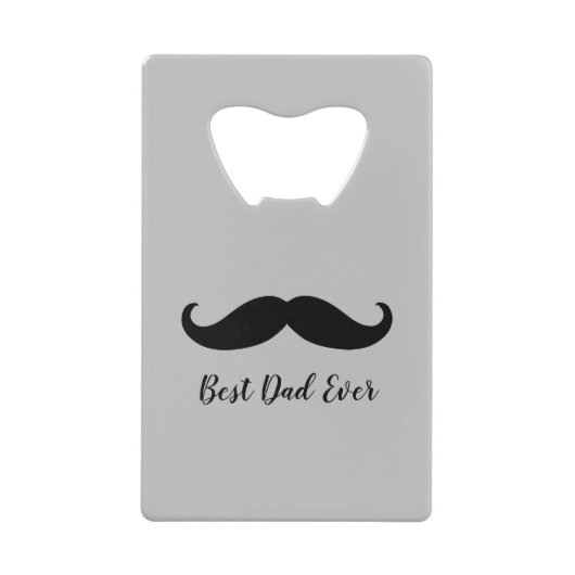 Black and Grey Silver Mustache Creditkaart Flessenopener (Voorkant)