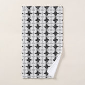 Black and Grey Starbust and Rhombus Pattern Bad Handdoek (Handdoek)