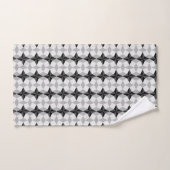 Black and Grey Starbust and Rhombus Pattern Bad Handdoek (Handdoek)
