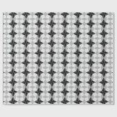 Black and Grey Starbust and Rhombus Pattern Cadeaupapier (Vlak)
