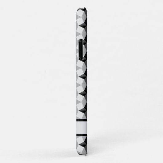 Black and Grey Starbust and Rhombus Pattern Hoesje (Achterkant/rechts)