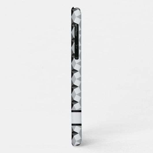 Black and Grey Starbust and Rhombus Pattern Hoesje (Achterkant/links)