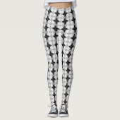 Black and Grey Starbust and Rhombus Pattern Leggings (Voorkant)