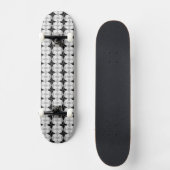 Black and Grey Starbust and Rhombus Pattern Skateboard (Voorkant)