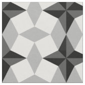 Black and Grey Starbust and Rhombus Pattern Stof (Close Up)
