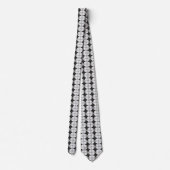 Black and Grey Starbust and Rhombus Pattern Stropdas (Achterkant)