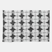 Black and Grey Starbust and Rhombus Pattern Theedoek (Horizontaal)