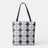 Black and Grey Starbust and Rhombus Pattern Tote Bag (Achterkant)