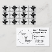 Black and Grey Starbust and Rhombus Pattern Visitekaartje (Voorkant / Achterkant)