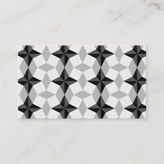 Black and Grey Starbust and Rhombus Pattern Visitekaartje (Voorkant)