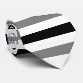Black and Grey Stripes Pattern Modern White Stropdas (Opgerold)