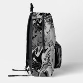 Black and Grey Swirl Art Bedrukte Rugzak (Links)