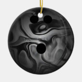 Black and Grey Swirl Bowling Ball Keramisch Ornament (Voorkant)