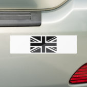Black and Grey Union Jack British (UK) Flag Bumpersticker (Op auto)