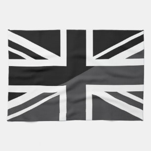 Black and Grey Union Jack British (UK) Flag Theedoek