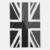 Black and Grey Union Jack British (UK) Flag Theedoek (Verticaal)