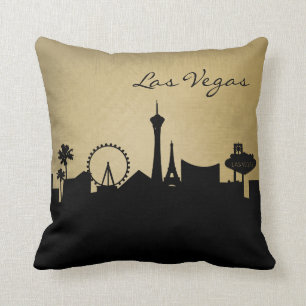 Black and Grunge Las Vegas Skyline Kussen