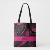 Black and Hot Pink Canvas tas met  naam (Voorkant)