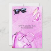 Black and Hot Pink Mode Sweet 16 Birthday Party Kaart (Achterkant)