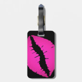 Black and Hot Pink Ombre Lipstick Kiss Bagagelabel (Achterkant verticaal)