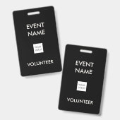 Black and Ivory Event Vrijwilliger Logo Badge (Voor- en achterkant)