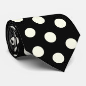 Black and Ivory Racing Silks Polka Dot Derby Day Stropdas (Opgerold)