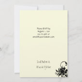 Black and Ivory Uitnodiging voor huwelijksreceptie (Achterkant)