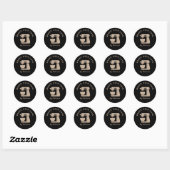 Black And Kraft Beige Custom Baked With Love Ronde Sticker (Vel)