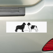 Black and Landseer Newfoundland Dogs Bumpersticker (Op auto)