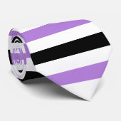 Black and Lavender Stripes Pattern Modern White Stropdas (Opgerold)