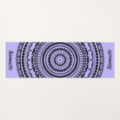 Black and Light Paars Mehndi Henna Mandala Yogamat (Voorkant (horizontaal))